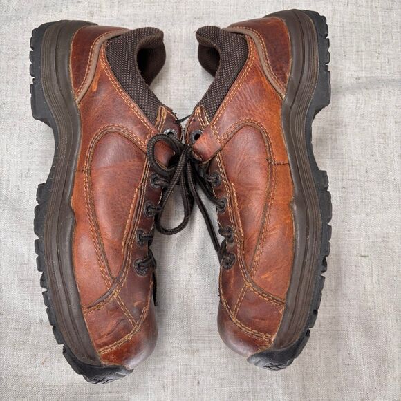 Vintage Dr. Martens Short Boots Brown Leather Lace Up Industrial Composite Toe‎ - Picture 10 of 11